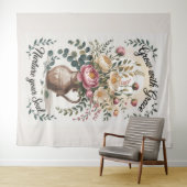 Vase mit Florals wachsen mit Grace Zitat Wandteppich (Beispiel (Horizontal))