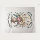 Vase mit Florals wachsen mit Grace Zitat Wandteppich (Vorderseite (Horizontal))