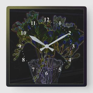 Vase mit Frost Quadratische Wanduhr