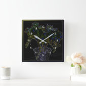 Vase mit Frost Quadratische Wanduhr (Zuhause)