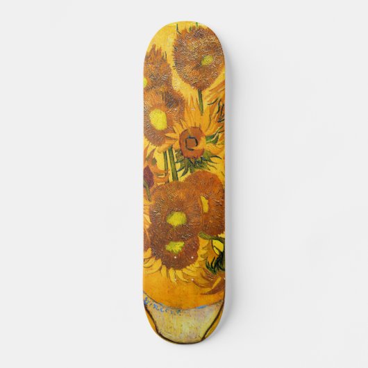 Vase mit fünfzehn Sonnenblumen durch Vincent van Skateboard (Vorderseite)