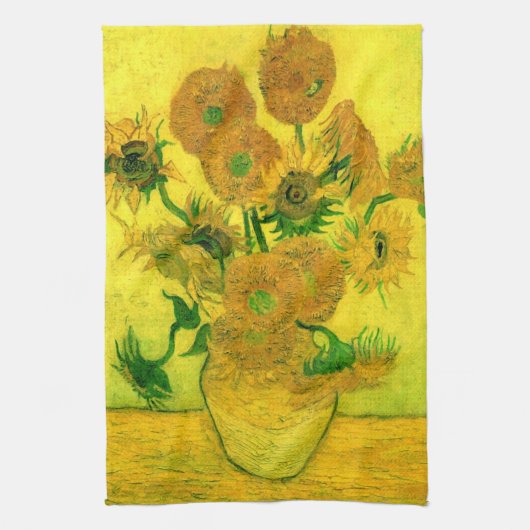 Vase mit fünfzehn Sonnenblumen Van Gogh Fine Art Handtuch (Vertikal)