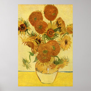 Vase mit fünfzehn Sonnenblumen, Van Gogh Fine Art Poster