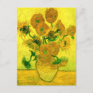 Vase mit fünfzehn Sonnenblumen Van Gogh Fine Art Postkarte