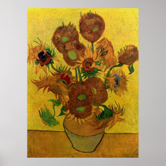 Vase mit fünfzehn Sonnenblumen von van Gogh Poster