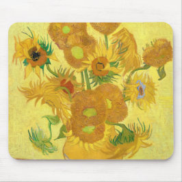 Vase mit fünfzehn Sonnenblumen von Vincent Van Gog Mousepad
