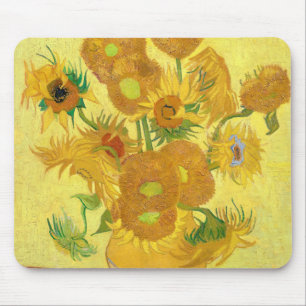 Vase mit fünfzehn Sonnenblumen von Vincent Van Gog Mousepad
