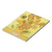 Vase mit fünfzehn Sonnenblumen von Vincent Van Gog Notizblock (Rotiert)