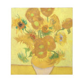 Vase mit fünfzehn Sonnenblumen von Vincent Van Gog Notizblock (Vorderseite)