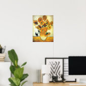 Vase mit fünfzehn Sonnenblumen von Vincent van Gog Poster (Heimbüro)