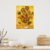 Vase mit fünfzehn Sonnenblumen von Vincent van Gog Poster (Küche)