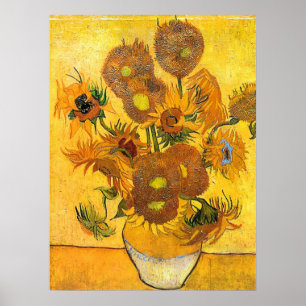 Vase mit fünfzehn Sonnenblumen von Vincent van Gog Poster