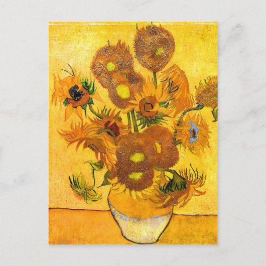 Vase mit fünfzehn Sonnenblumen von Vincent van Gog Postkarte (Vorderseite)