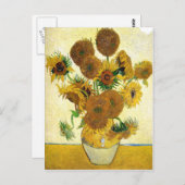 Vase mit fünfzehn Sonnenblumen von Vincent Van Gog Postkarte (Vorne/Hinten)
