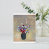 Vase mit gemischten Blume, Redon Postkarte (Stehend Vorderseite)