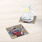 Vase mit gemischten Blume, Redon Rechteckiger Pappuntersetzer (Vor Ort)