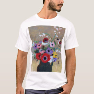 Vase mit gemischten Blume, Redon T-Shirt