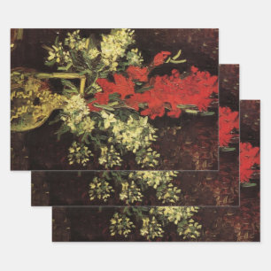 Vase mit Gladiolen, Nelken von Vincent van Gogh Geschenkpapier Set