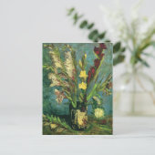 Vase mit Gladioli (F248a) Van Gogh Fine Art Postkarte (Stehend Vorderseite)