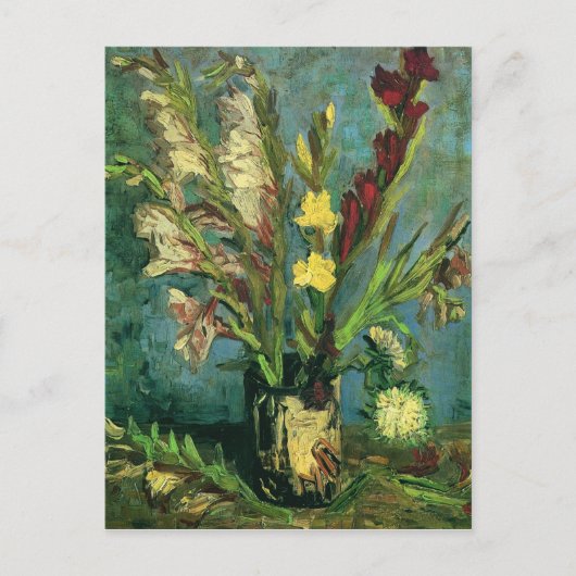 Vase mit Gladioli (F248a) Van Gogh Fine Art Postkarte (Vorderseite)
