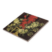 Vase mit Gladioli, Nelken von Vincent van Gogh Fliese (Seite)