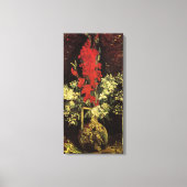 Vase mit Gladioli, Nelken von Vincent van Gogh Leinwanddruck (Vorderseite)
