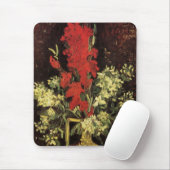 Vase mit Gladioli, Nelken von Vincent van Gogh Mousepad (Mit Mouse)