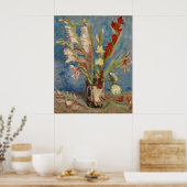 Vase mit Gladioli und Chinesisch Asters van Gogh Poster (Küche)