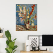 Vase mit Gladioli und Chinesisch Asters van Gogh Poster (Heimbüro)