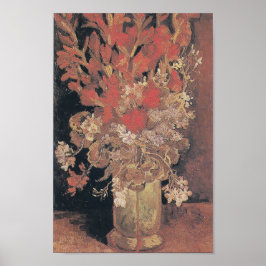 Vase mit Gladioli und Nelken von Van Gogh Poster