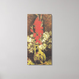 Vase mit Gladioli und Nelken von Von Gogh Leinwanddruck