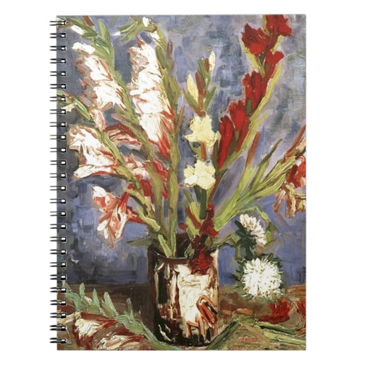 Vase mit Gladioli von Vincent van Gogh, 1886. Notizblock (Vorderseite)