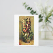 Vase mit Hollyhocks (F235) Van Gogh Fine Art Postkarte (Stehend Vorderseite)