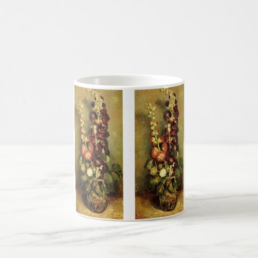 Vase mit Hollyhocks von Vincent van Gogh Kaffeetasse (Mittel)