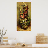 Vase mit Hollyhocks von Vincent van Gogh Poster (Küche)