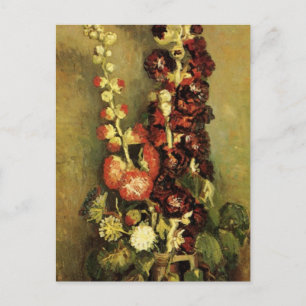 Vase mit Hollyhocks von Vincent van Gogh Postkarte