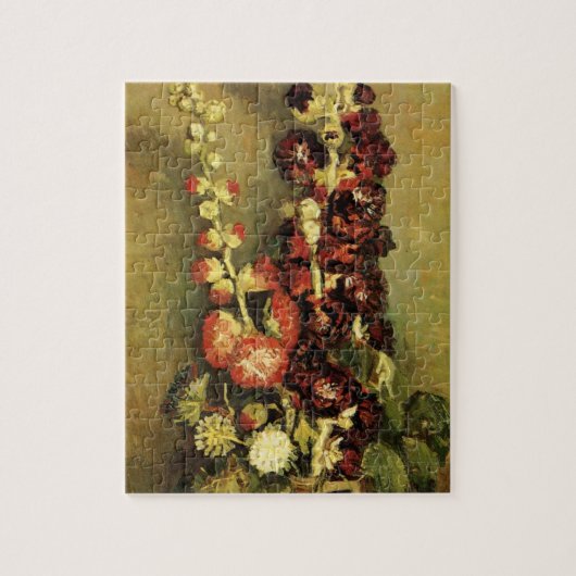 Vase mit Hollyhocks von Vincent van Gogh Puzzle (Vertikal)