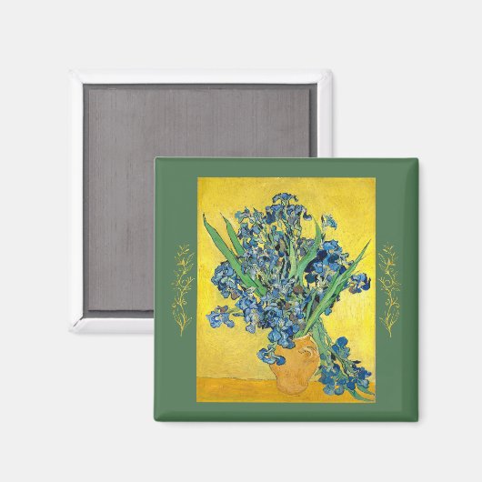Vase mit Ire, Vincent Van Gogh Magnet (Vorderseite/Rückseite)