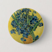Vase mit Irisch von Van Gogh Button (Vorderseite)
