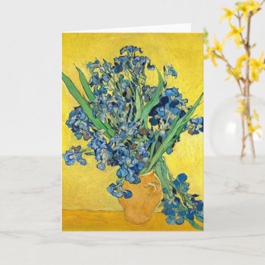 Vase mit Iriss, Vincent Van Gogh Decoupage Karte (Gelbe Blume)