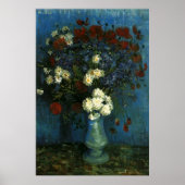 Vase mit Kornblumen und Mohn, van Gogh Poster (Vorne)