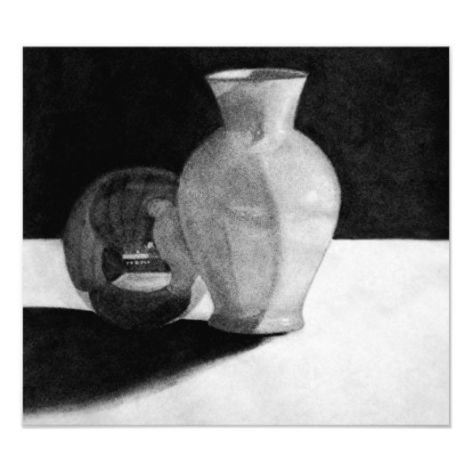 Vase mit Kugel Fotodruck (Vorne)