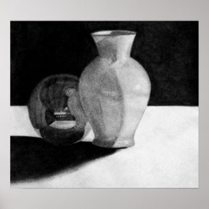 Vase mit Kugel Poster