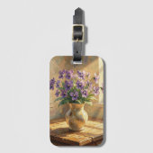 Vase mit lila Veilchen Impasto   Gepäckanhänger (Vorderseite Vertikal)