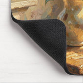 Vase mit lila Veilchen Impasto Mousepad (Ecke)
