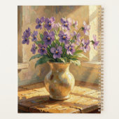 Vase mit lila Veilchen Impasto personalisiert Planer (Rückseite)