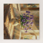 Vase mit lila Veilchen Impasto Puzzle (Horizontal)