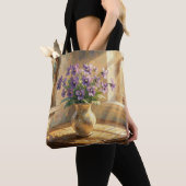Vase mit lila Veilchen Impasto Tasche (Von Nahem)