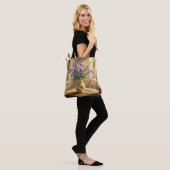 Vase mit lila Veilchen Impasto Tasche (Am Model)