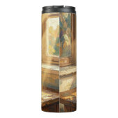 Vase mit lila Veilchen Impasto   Thermosbecher (Rückseite)